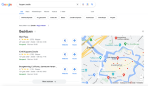 Voorbeeld lokale zoekintentie