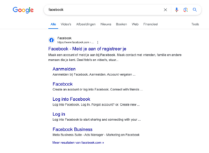 Voorbeeld navigational zoekintentie